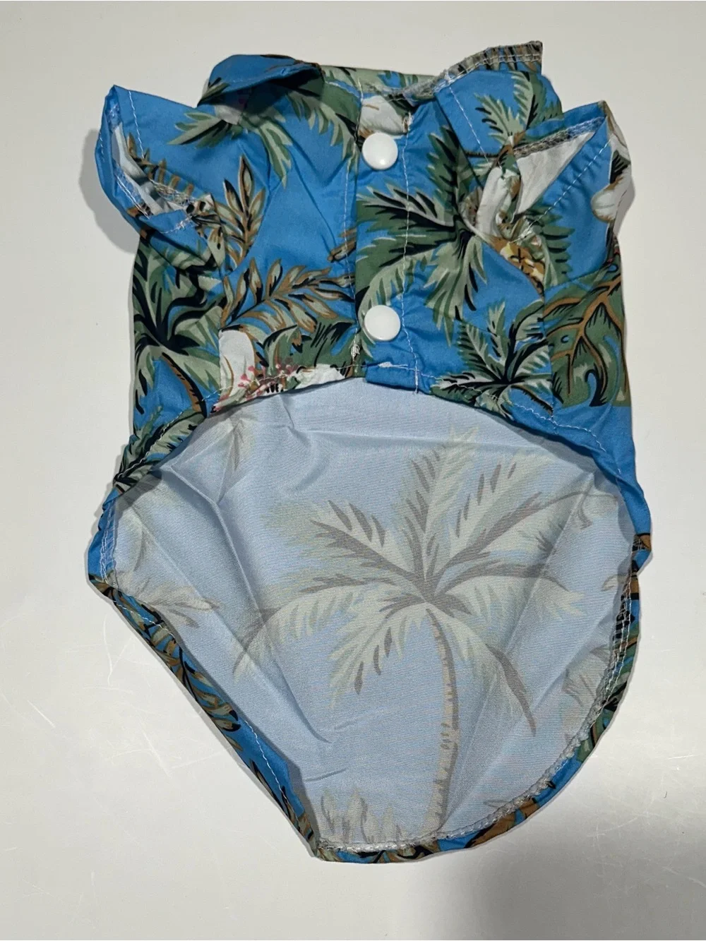 New Blue Hawaiian Print Dog Shirt - Medium for small dog breeds